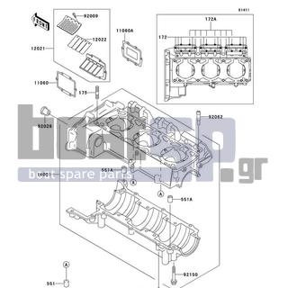 KAWASAKI - 1100 STX 1999 - Engine/Transmission - Crankcase