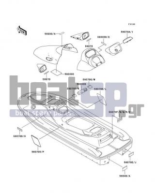 KAWASAKI - 1100 STX 1999 - Frame - Labels