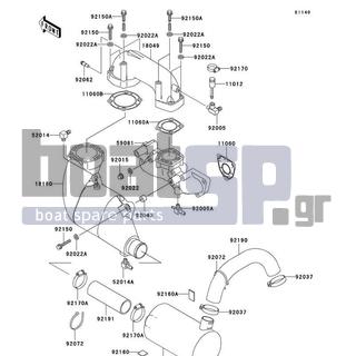 KAWASAKI - 1100 STX 1999 - Exhaust - Muffler(s) - 59081-3726 - MANIFOLD-EXHAUST