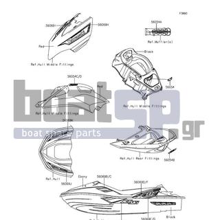 KAWASAKI - JET SKIΒ® ULTRAΒ® 310X SE 2014 - Body Parts - Decals(PEF)