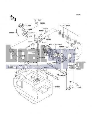 KAWASAKI - 1100 ZXI 1999 - Body Parts - Fuel Tank(JH1100-A2-A5) - 225R0520 - SCREW-PAN-WSP-CROS,5X20