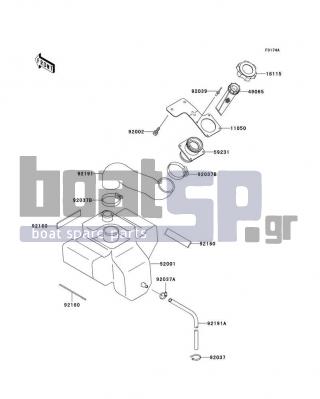 KAWASAKI - 1100 ZXI 1999 - Body Parts - Oil Tank(JH1100-A2-A5) - 92037-509 - CLAMP