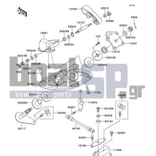 KAWASAKI - 900 STX 1999 - Body Parts - Handle Pole - 13168-3739 - LEVER,REVERSE