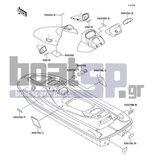 KAWASAKI - 900 STX 1999 - Frame - Labels - 56030-3812 - LABEL,FUEL TAP&CHOKE