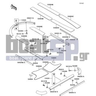 KAWASAKI - 900 STX 1999 - Body Parts - Pads - 39027-3735-AQ - BUMPER-FRONT,D.BURGUNDY