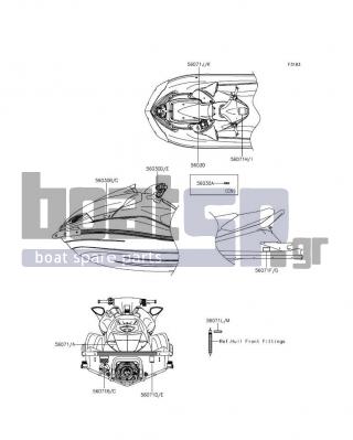 KAWASAKI - JET SKIΒ® ULTRAΒ® 310X SE 2014 - Frame - Labels