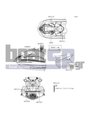 KAWASAKI - JET SKIΒ® ULTRAΒ® 310X SE 2014 - Πλαίσιο - Labels