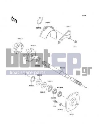 KAWASAKI - SXI PRO 1999 - Engine/Transmission - Drive Shaft - 92200-3731 - WASHER,20X28X2.0