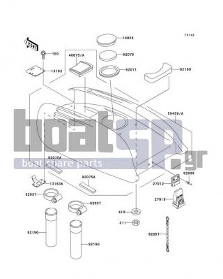 KAWASAKI - SXI PRO 1999 - Engine/Transmission - Engine Hood - 92037-3738 - CLAMP