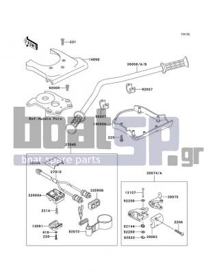 KAWASAKI - SXI PRO 1999 - Body Parts - Handlebar - 221R0616 - SCREW-CSK-CROS,6X16