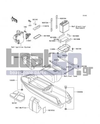 KAWASAKI - SXI PRO 1999 - Πλαίσιο - Hull Fittings - 13325-3705 - BUSHING-ASSY,BLACK