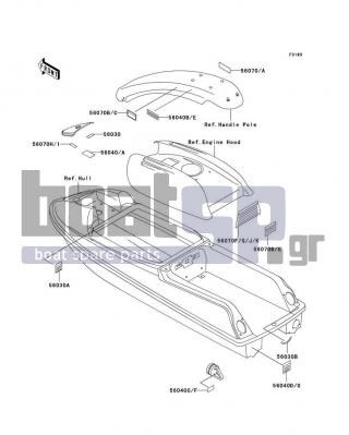 KAWASAKI - SXI PRO 1999 - Πλαίσιο - Labels - 56070-3857 - LABEL-WARNING,MIX RATIO