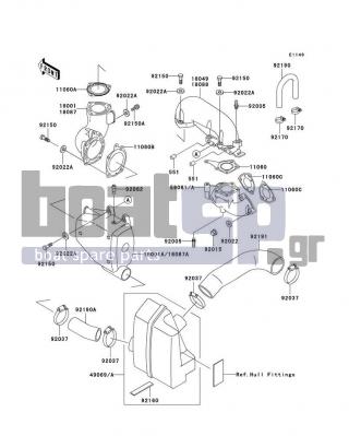 KAWASAKI - SXI PRO 1999 - Exhaust - Muffler(s) - 92170-3718 - CLAMP