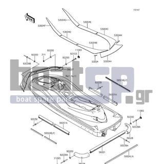 KAWASAKI - JET SKIΒ® ULTRAΒ® 310X SE 2014 - Body Parts - Pads