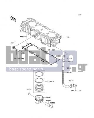 KAWASAKI - STX-15F 2014 - Engine/Transmission - Cylinder/Piston(s) - 52014-3717 - ELBOW
