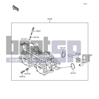 KAWASAKI - XI SPORT 1999 - Engine/Transmission - Carburetor - 92143-3709 - COLLAR,THROTTLE STOP SCREW