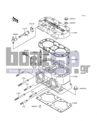 KAWASAKI - XI SPORT 1999 - Engine/Transmission - Cylinder Head/Cylinder - 11001-3724 - HEAD-CYLINDER