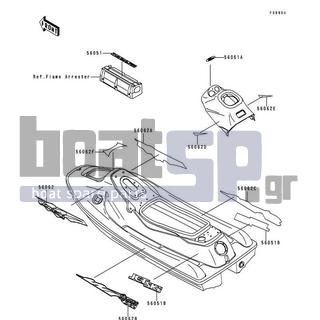 KAWASAKI - XI SPORT 1999 - Body Parts - Decals(JH750-G2) - 56051-3742 - MARK,TWIN CARB.750