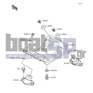 KAWASAKI - XI SPORT 1999 - Engine/Transmission - Engine Mount - 92022-3742 - WASHER,10.2X20X1.5