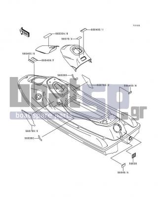 KAWASAKI - XI SPORT 1999 - Frame - Labels - 56070-3850 - LABEL-WARNING,IMPORTANT SAFETY