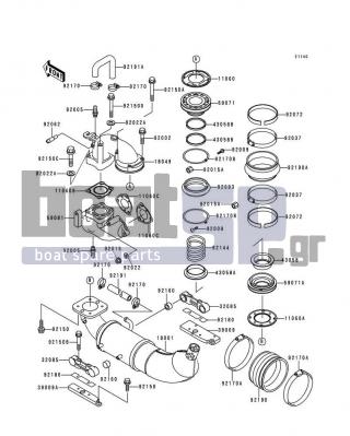 KAWASAKI - XI SPORT 1999 - Exhaust - Muffler(s) - 92170-3718 - CLAMP