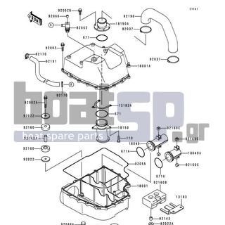 KAWASAKI - XI SPORT 1999 - Exhaust - Water Muffler - 92160-3730 - DAMPER,FR