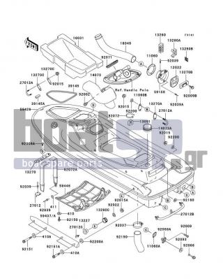 KAWASAKI - 1100 STX 1998 - Frame - Hull(JT1100-B1) - 13280-3705 - HOLDER,FUEL FILTER