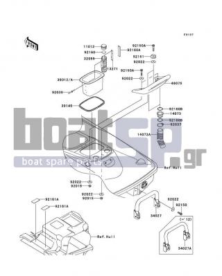 KAWASAKI - STX-15F 2014 - Frame - Hull Rear Fittings - 92150-3822 - BOLT,SOCKET,6X30