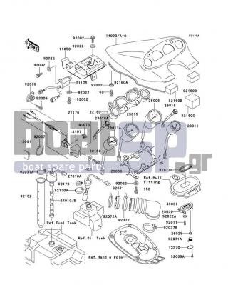 KAWASAKI - 1100 ZXI 1998 - Electrical - Meters(JH1100-A2-A5) - 32152-3734 - PIPE,FUEL LEVEL SWITCH
