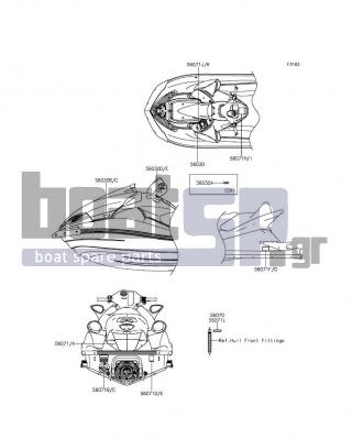 KAWASAKI - JET SKIΒ® ULTRAΒ® 310LX 2016 - Πλαίσιο - Labels - 56071-0392 - LABEL-WARNING,FLUSHING