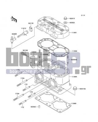 KAWASAKI - 750 STX 1998 - Engine/Transmission - Cylinder Head/Cylinder
