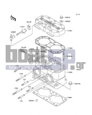 KAWASAKI - 750 STX 1998 - Κινητήρας/Κιβώτιο Ταχυτήτων - Cylinder Head/Cylinder