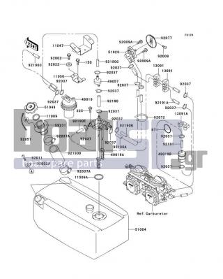 KAWASAKI - 750 STX 1998 - Body Parts - Fuel Tank - 49019-3708 - FILTER-FUEL