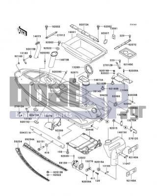 KAWASAKI - 750 STX 1998 - Frame - Hull - 156R0620 - BOLT-WP,6X20