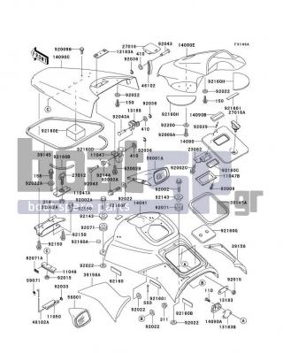 KAWASAKI - 750 STX 1998 - Frame - Hull Fittings - 39156-3809-MJ - PAD,HANDLE COVER,RH,RED