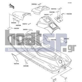 KAWASAKI - 750 STX 1998 - Frame - Labels