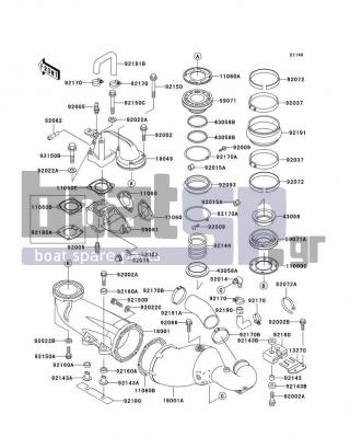 KAWASAKI - 750 STX 1998 - Exhaust - Muffler(s) - 18049-3756 - PIPE-EXHAUST