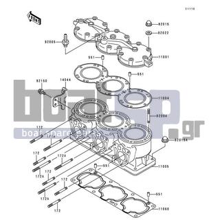 KAWASAKI - 900 STX 1998 - Engine/Transmission - Cylinder Head/Cylinder