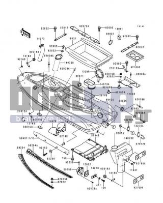 KAWASAKI - 900 STX 1998 - Frame - Hull - 27012-3766 - HOOK,BOW EYE