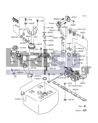 KAWASAKI - XI SPORT 1998 - Body Parts - Fuel Tank - 92037-3009 - CLAMP