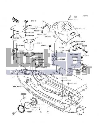 KAWASAKI - XI SPORT 1998 - Frame - Hull Fittings