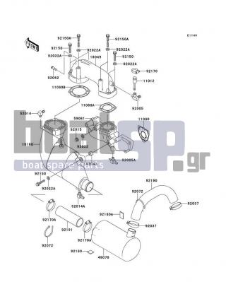 KAWASAKI - 1100 STX 1997 - Exhaust - Muffler(s)