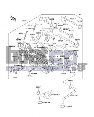KAWASAKI - 1100 ZXI 1997 - Engine/Transmission - Carburetor(JH1100-A1/A2)