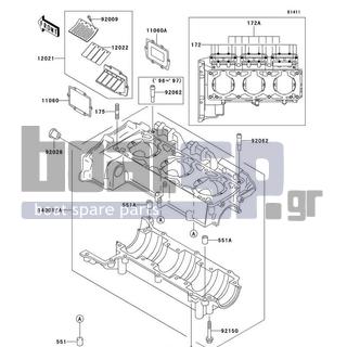 KAWASAKI - 1100 ZXI 1997 - Engine/Transmission - Crankcase
