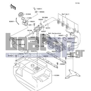 KAWASAKI - 1100 ZXI 1997 - Body Parts - Fuel Tank(JH1100-A2-A5)
