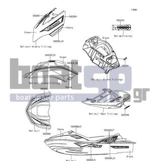 KAWASAKI - ULTRA 310R 2014 - Body Parts - Decals(NEF) - 56069-4270 - PATTERN,HATCH COVER,RH