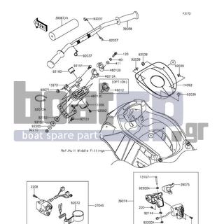 KAWASAKI - ULTRA 310R 2014 - Body Parts - Handlebar - 220R0525 - SCREW-PAN-CROS,5X25