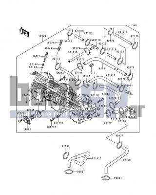 KAWASAKI - 900 STX 1997 - Engine/Transmission - Carburetor - 92170-3740 - CLAMP,TUBE