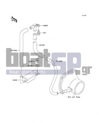 KAWASAKI - 900 ZXI 1997 - Body Parts - Bilge System - 92190-3968 - TUBE,BREATHER-HULL