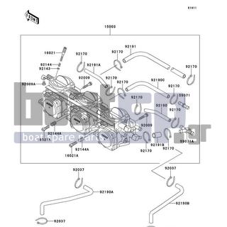 KAWASAKI - 900 ZXI 1997 - Engine/Transmission - Carburetor - 92144-3745 - SPRING,THROTTLE STOP SCREW